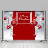 Lofaris White Pine Leaves Red Bauble Merry Christmas Backdrop